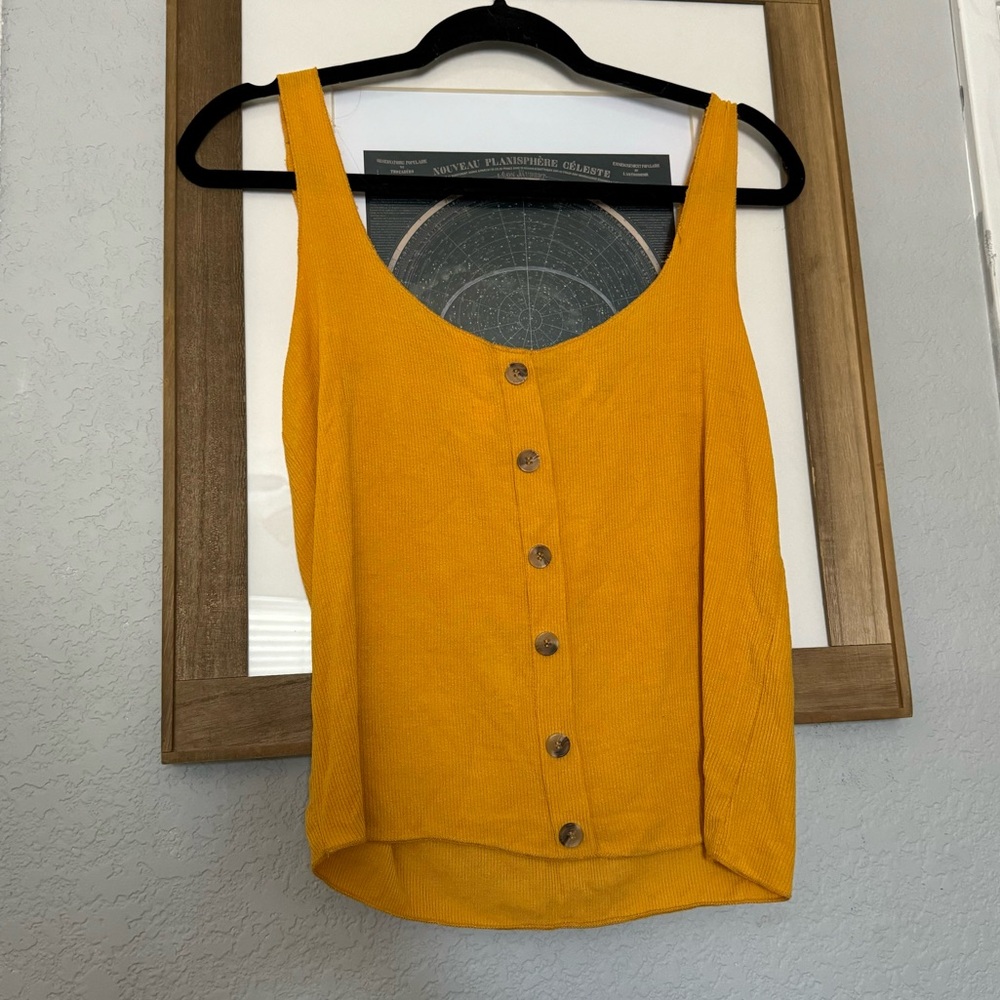 Mustard Yellow Button Down Top - Size M